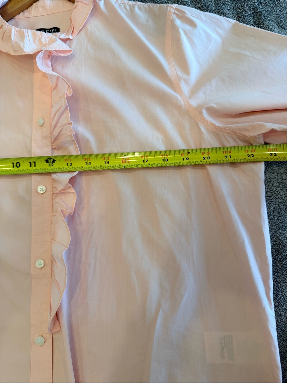 J. Crew Light Pink Ruffle-Front Button Down Blouse - Picture 6 of 9